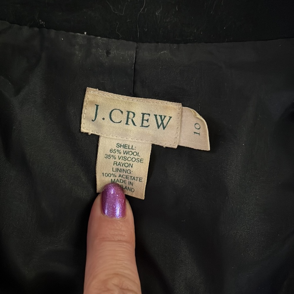 Black Wool One Button Blazer 10 Fully Lined Slim … - image 2